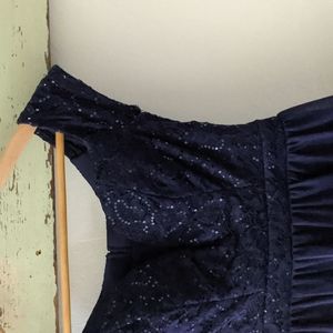 B DARLIN I Navy Blue Hi-Low Tulle Ruffle & Sequin Party Dress, size 3/4